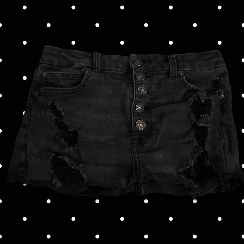 Black american eagle outfitters. denim mini skirt size 8 next level stretch